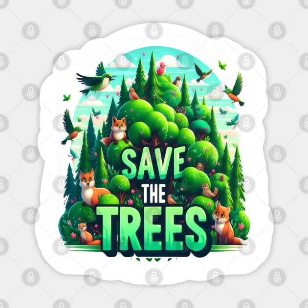 Guardians of the Forest save the trees Sticker by coollooks